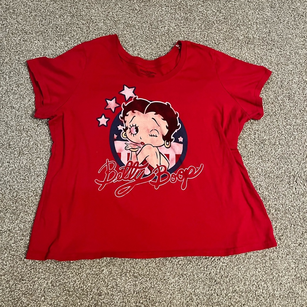 Betty Boop Tee Red with Star Design